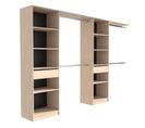 Dressing Extensible - 2 Colonnes Avec 2 Tiroirs Et 10 Étageres + 4 Penderies - Décor Chêne - Duo