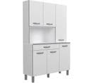 Oslo Buffet De 120 Cm - 1 Tiroir Et 6 Portes - L 120 X P 40 X H 185 Cm - Coloris Blanc