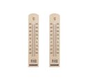 Lot de 2 Thermomètres intérieur et extérieur en bois Tecno