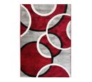 Tapis Effet Laineux Motifs Cercles Rouge Et Gris 120x170 - Undergood Bubbles