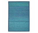 Tapis En Bambou Larges Lattes Et Ganse Bleu 120x180 - Solo Bamboo