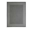 Tapis Intérieur-extérieur Aspect Jute Motif Cadre Gris Clair 133x170 - Terrain Cadre