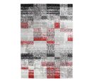 Tapis Vintage Effet Cube Gris Rouge 133x190 - Metro