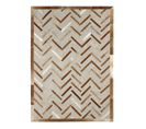 Tapis En Cuir à Motif Chevron Marron 160x230 - Cuir