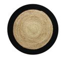 Tapis Rond En Jute Et Coton Bande Noire Diam.160 - Funny Jute