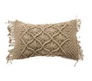 Coussin Macramé En Coton Tressé Rose Nude 30x50 - Macrame