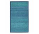 Tapis En Bambou Lattes Et Ganse Bleu 70x120 - Solo Bamboo