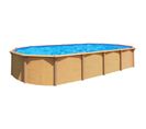 Piscine Métal Hors Sol Aspect Bois De 6,40 X 3,95 X 1,32 M - Pi9525