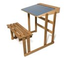 Bureau D'ecolier En Bois - Teinté Chene Hauteur 60 Cms