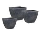 Cache Pot En Zinc Noir (lot De 3)