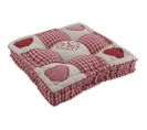 Coussin Rouge Motifs Coeurs