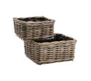 Corbeille Carrée En Rotin (lot De 2)