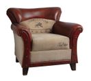 Fauteuil En Coton Et Cuir De Buffle Charleston Polo