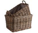 Panier Gris En Poelet (lot De 2)