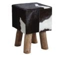 Tabouret Carré En Peau De Vache