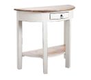 Console Demi-lune En Acajou Blanc Antique