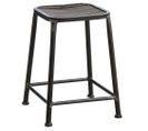 Tabouret Carré En Métal Gris Gris