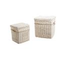 Malle Carrée En Osier Blanchi (lot De 2)