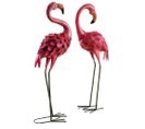 Flamant Rose En Métal Laqué Mat (lot De 2)