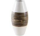 Vase En Bambou Naturel Et Laqué Blanc M1