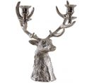 Bougeoir Double Tête De Cerf En Aluminium