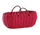 Panier Ovale En Jonc Fuchsia