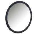 Grand Miroir Rond En Rotin Noir