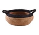 Corbeille Ronde En Jute Naturelle Et Noire 2 Anses