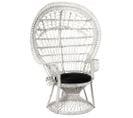 Fauteuil Emmanuelle En Rotin Paon Blanc Et Noir