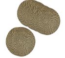 Set De Table Rond En Jute Naturelle (lot De 6) Naturel Et Noir