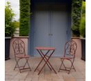 Table Et Chaises De Jardin En Métal Laqué Rouge Rouge Antique