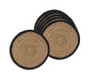 Sets De Table Ronds En Jonc Naturel Et Jute Teinté (lot De 6) Naturel Et Noir