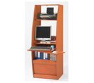 Armoire Informatique Galbée Largeur 60 Cm 5 Niches - Coloris: Merisier