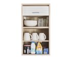 Meuble Cuisine Chêne Rideau Alu Blanc Ou Noir 2 Etagères L 40 H 72 P 35 Cm - Coloris: Blanc