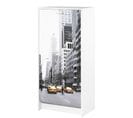 Meuble à Chaussures Blanc 7 Tablettes 21 Paires - Coloris: Scene New York 504