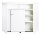 Comptoir Bar 2 Portes Blanc Serrure 4 Niches L 134,5 H 104,8 P 55,3 Cm - Coloris: Blanc