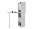 Table De Cuisine Et 2 Meubles De Rangement Blancs - Coloris: Blanc