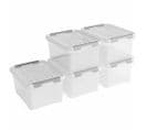 Boîtes De Rangement Handy+ 5 PCs Avec Couvercle 15l Transparent