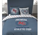 Parure De Lit Imprimée 100% Coton, American College Athletic 240x220+2x63x63cm