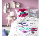 Parure De Lit Imprimée 100% Coton, Trolls Music 140x200+63x63cm