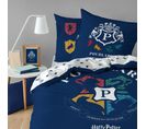 Parure De Lit Imprimée 100% Coton, Harry Potter Blason 140x200+63x63cm