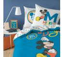 Parure De Lit Imprimée 100% Coton, Disney Home Mickey Good Days 140x200+63x63cm