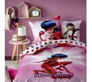 Parure De Lit Imprimée 100% Coton, Miraculous Ladybug Ready 140x200+63x63cm