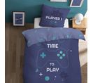 Parure De Lit Imprimée 100% Coton, Gamer 140x200+63x63cm