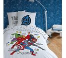 Parure De Lit Imprimée 100% Coton, Avengers Home Sketches 140x200+63x63cm