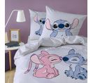 Parure De Lit Imprimée 100% Coton, Disney Home Stitch Happy 140x200+63x63cm