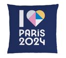 Coussin Imprimé 100% Polyester, Paris 2024 Jeux Olympiques Coeur 40x40cm