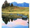 Tableau Sur Toile Lac Pyrénnées 90x90 Cm