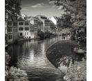 Tableau Sur Toile Quai De L'ill Noir Et Blanc 65x65 Cm