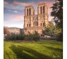 Tableau Sur Verre Cathédrale Notre Dame De Paris 45x45 Cm
